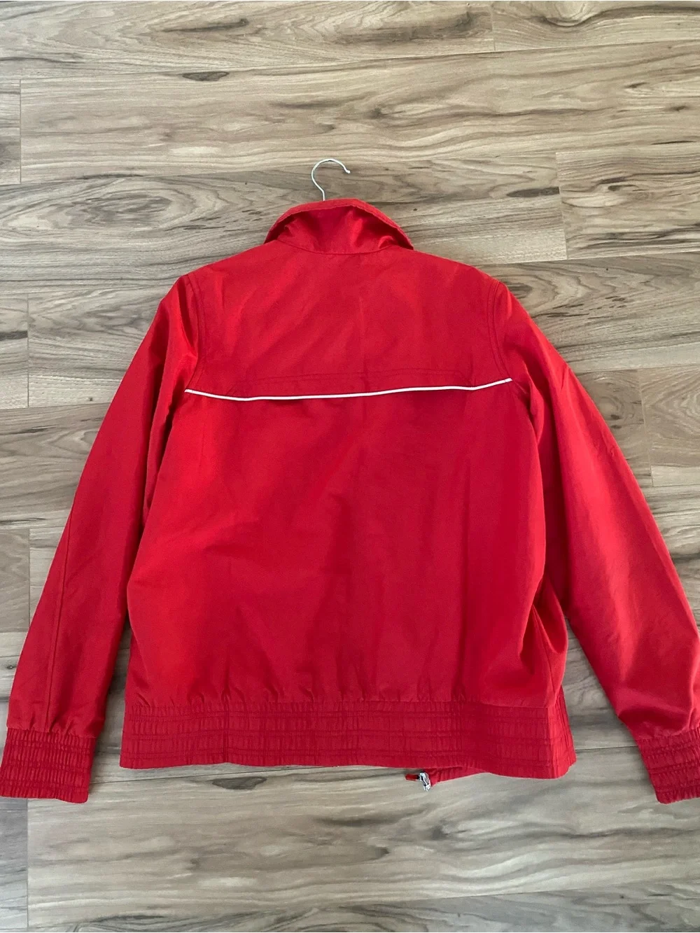 Nike Red Lightweight Track Jacket with White Piping